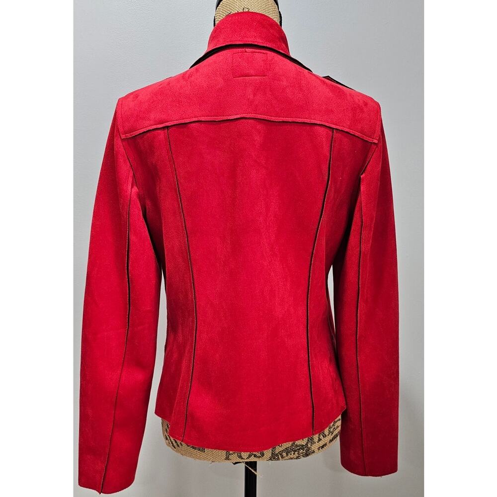 Kut From The Kloth Jacket Faux Suede, Moto, Red, Zippers, Womens Sz M NWT, New - Picture 3 of 10